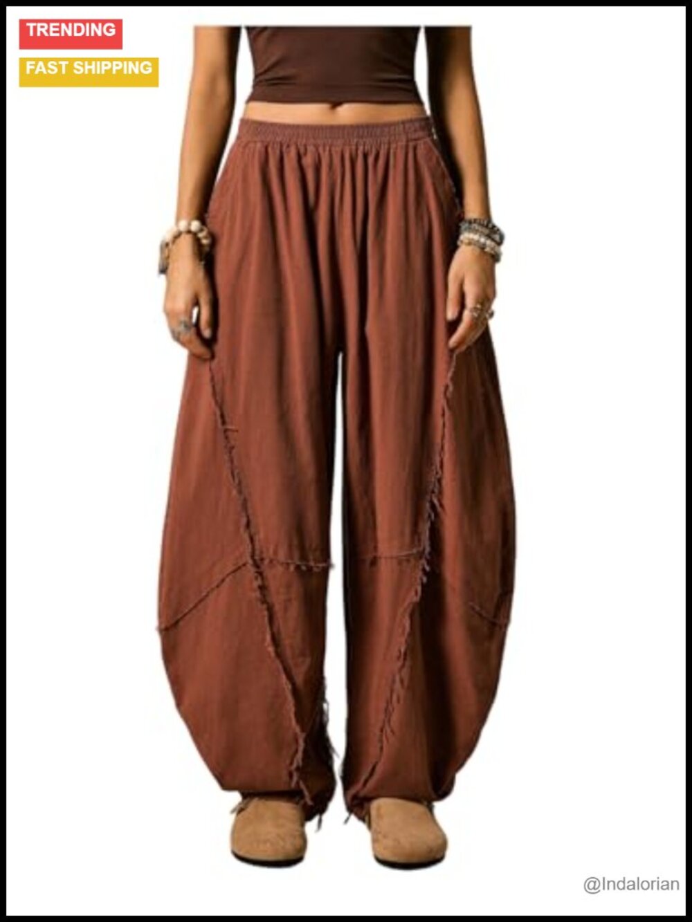 Linen Barrel Leg Pants Boho Hippie Harem Joggers